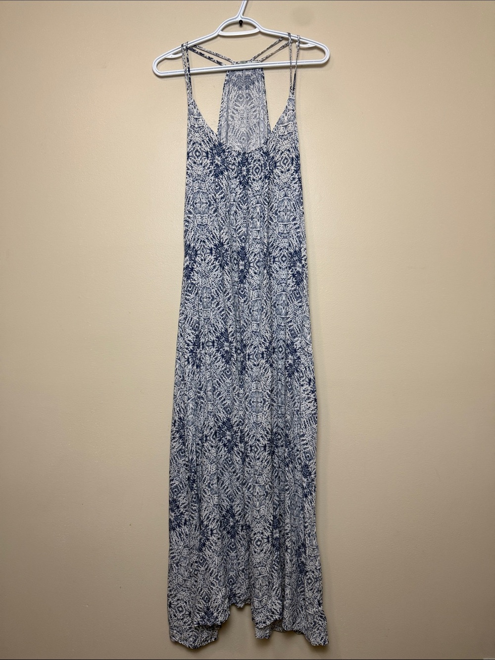 cleo Navy and White Printed Strappy Maxi Dress size XL